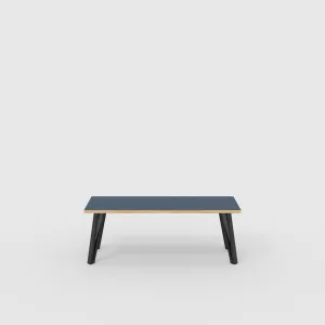 Plywood Bench Seat with Black Box Hairpin Legs - Formica Night Sea Blue - 1200(w) x 400(d) x 450(h)