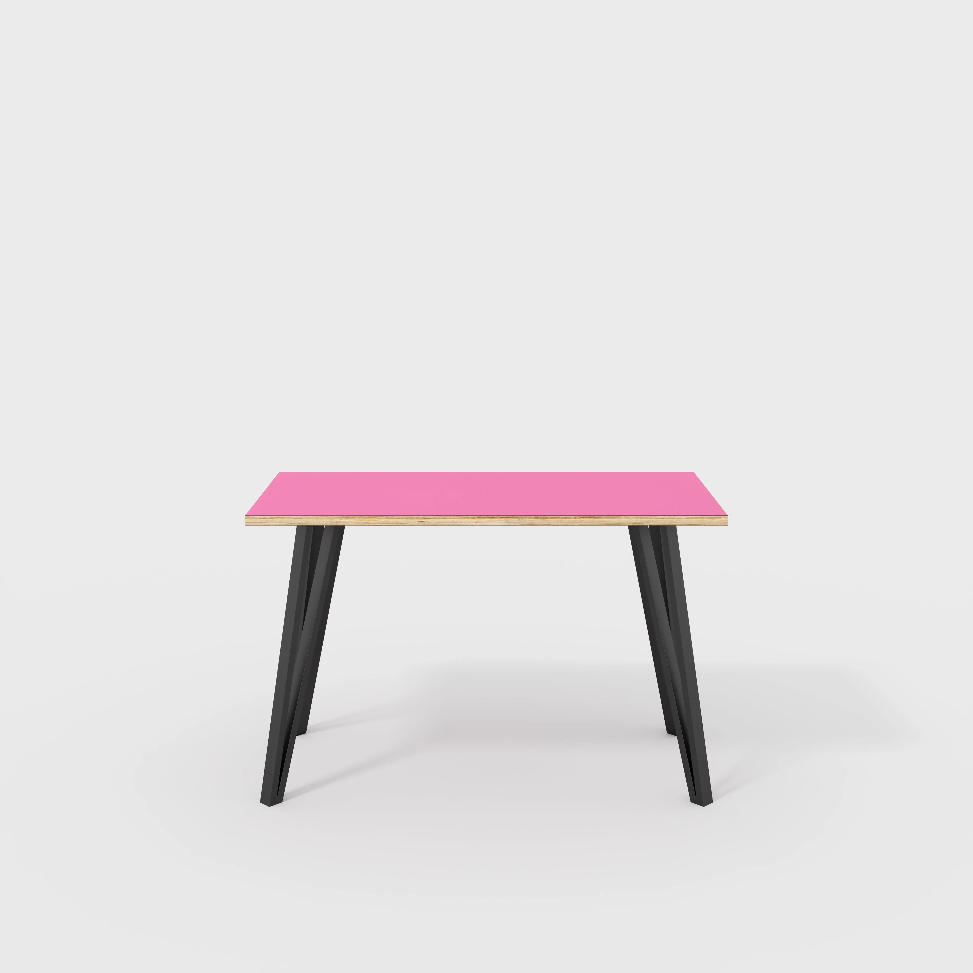 Plywood Desk with Black Box Hairpin Legs - Formica Juicy Pink - 1200(w) x 600(d) x 735(h)