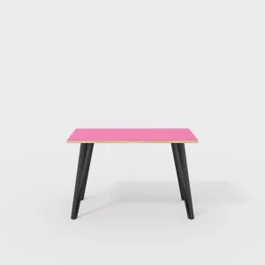 Plywood Desk with Black Box Hairpin Legs - Formica Juicy Pink - 1200(w) x 600(d) x 735(h)