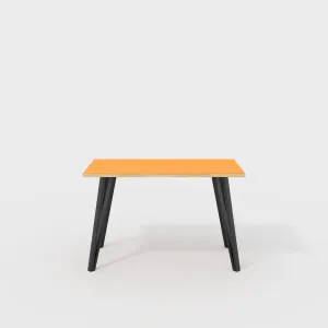 Plywood Desk with Black Box Hairpin Legs - Formica Levante Orange - 1200(w) x 600(d) x 735(h)