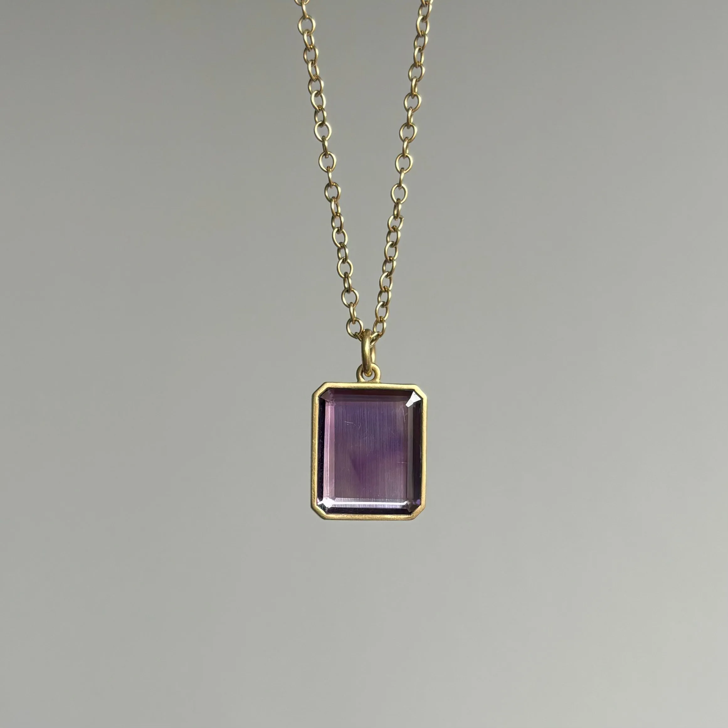 Portrait Cut Amethyst Pendant