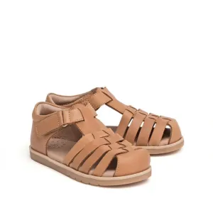 Pretty Brave Jamie Closed Toe Leather Sandal Tan 29-31