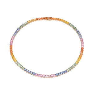 Rainbow Sapphire Tennis Necklace