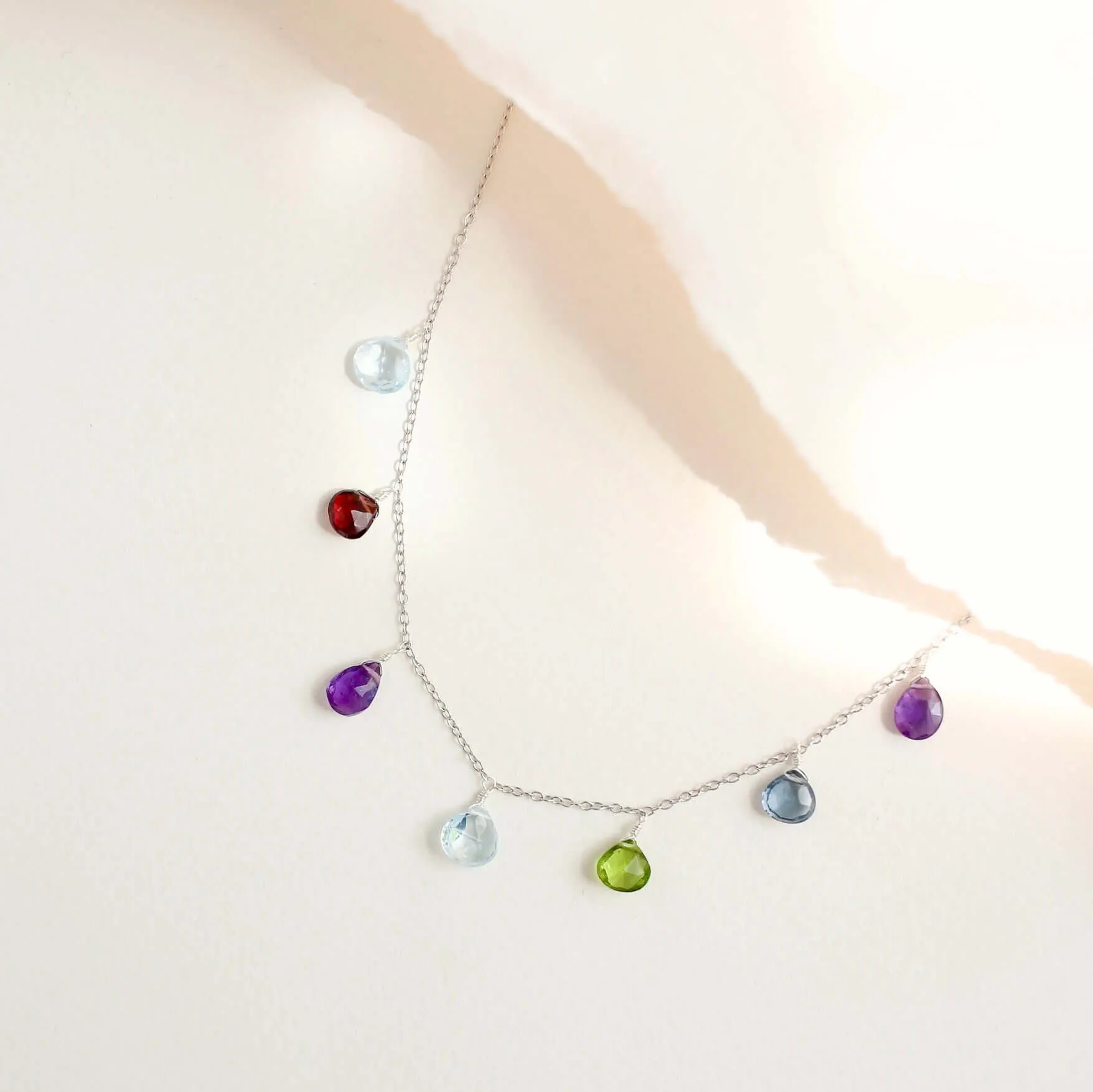 Rainbow Sparkler Necklace - Silver