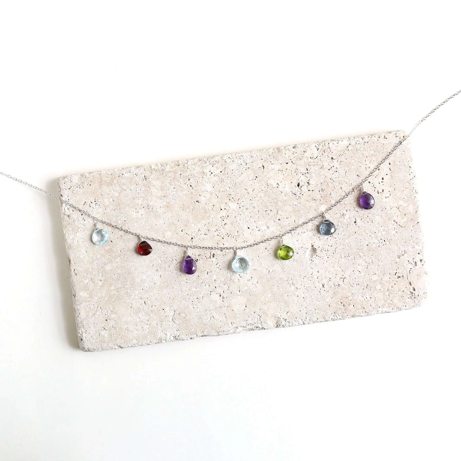 Rainbow Sparkler Necklace - Silver