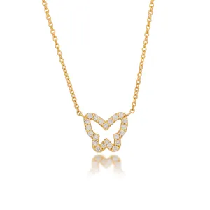 Real Diamond Butterfly Necklace