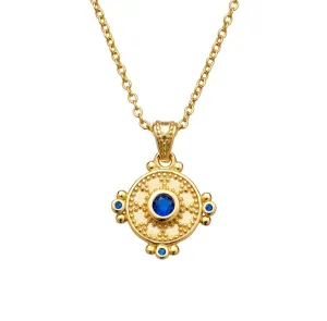 Regina Sapphire Blue Necklace Gold