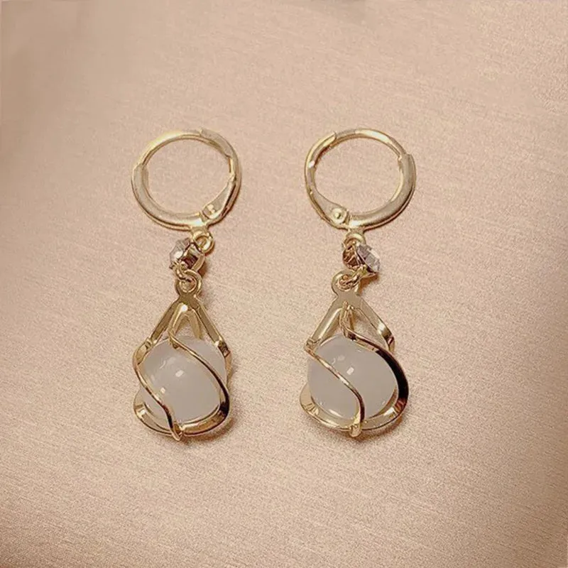 Rhinestone Earrings Asymmetric