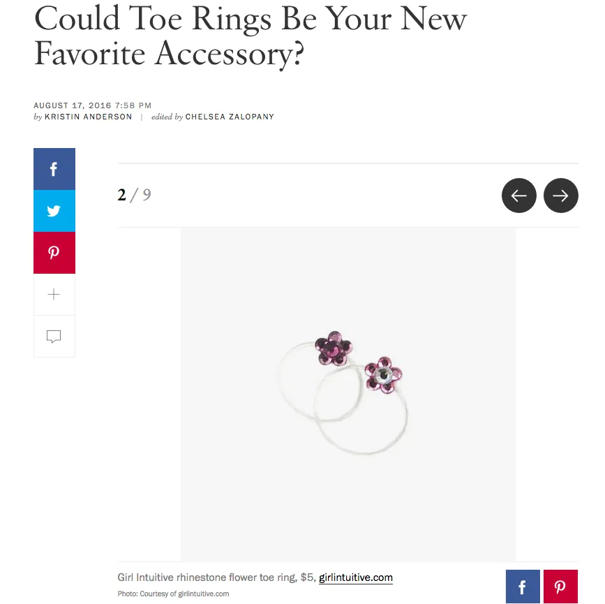 Rhinestones Flower Toe Ring