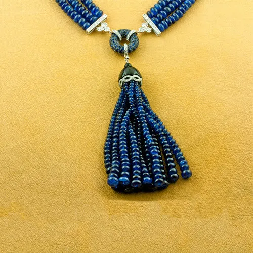 Sapphire & Diamond Tassel Necklace