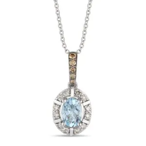 Sea Blue Aquamarine Le Vian Pendant Necklace