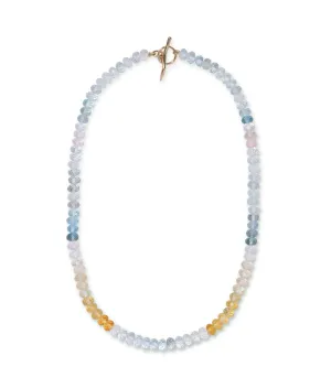 Shaded Aquamarine, Morganite & 14k Gold Necklace