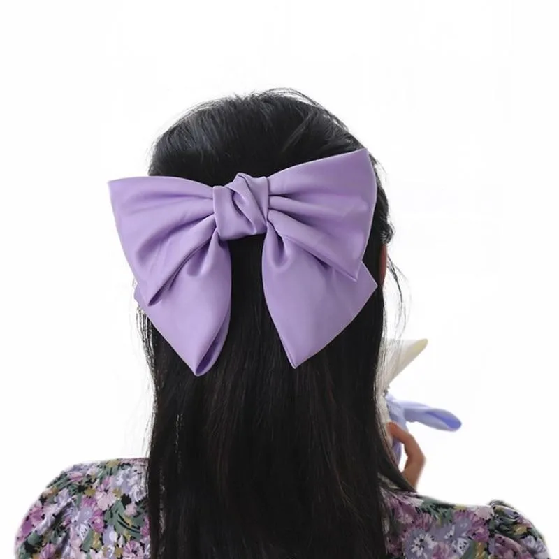 Silk Big Bow Hairpin Hair Clip Hair Accessories For Women In Many Colors