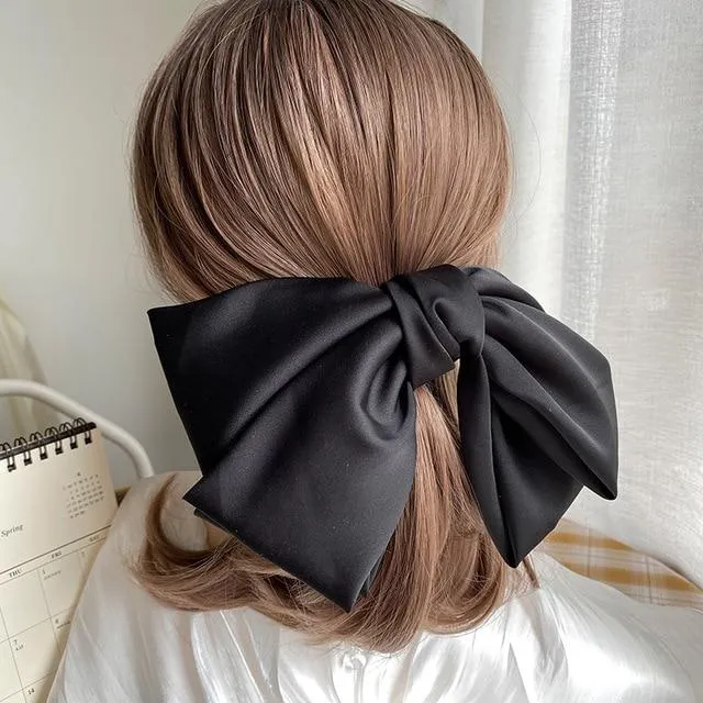 Silk Big Bow Hairpin Hair Clip Hair Accessories For Women In Many Colors