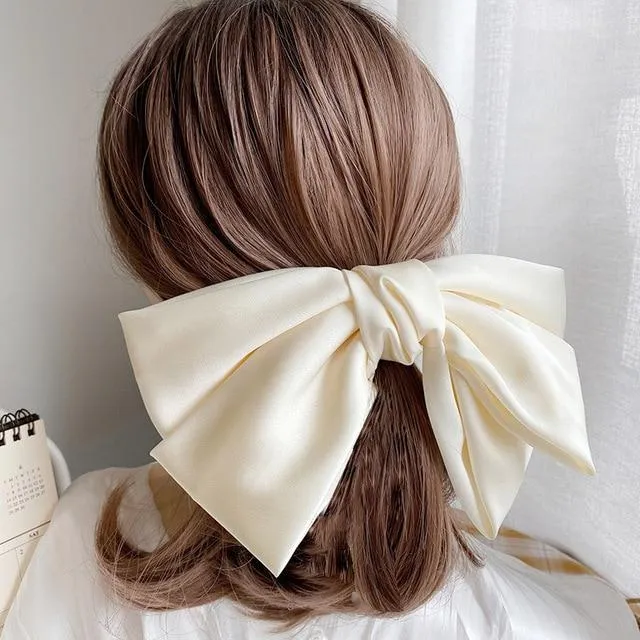 Silk Big Bow Hairpin Hair Clip Hair Accessories For Women In Many Colors