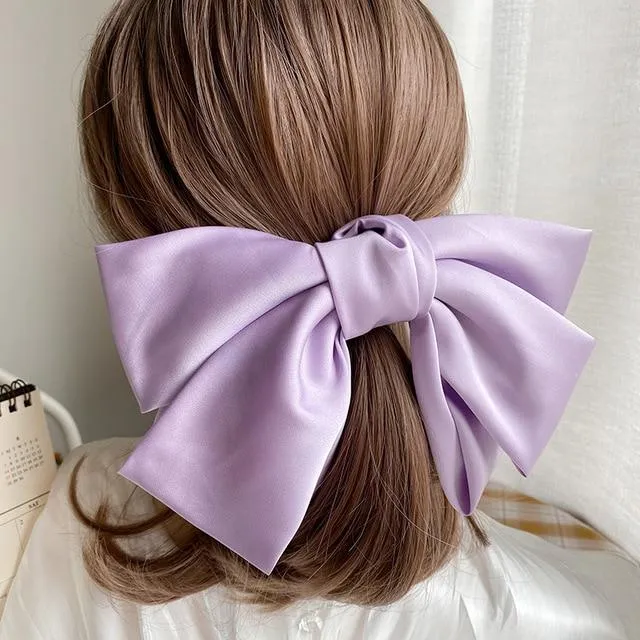 Silk Big Bow Hairpin Hair Clip Hair Accessories For Women In Many Colors