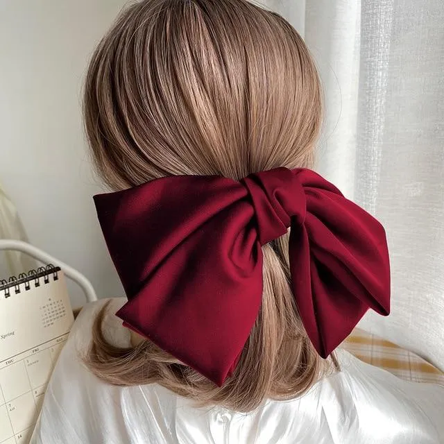 Silk Big Bow Hairpin Hair Clip Hair Accessories For Women In Many Colors