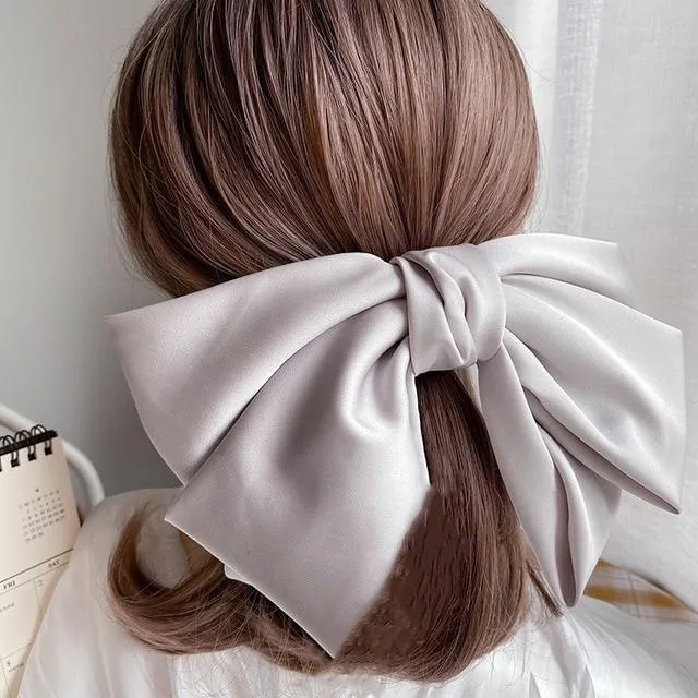 Silk Big Bow Hairpin Hair Clip Hair Accessories For Women In Many Colors