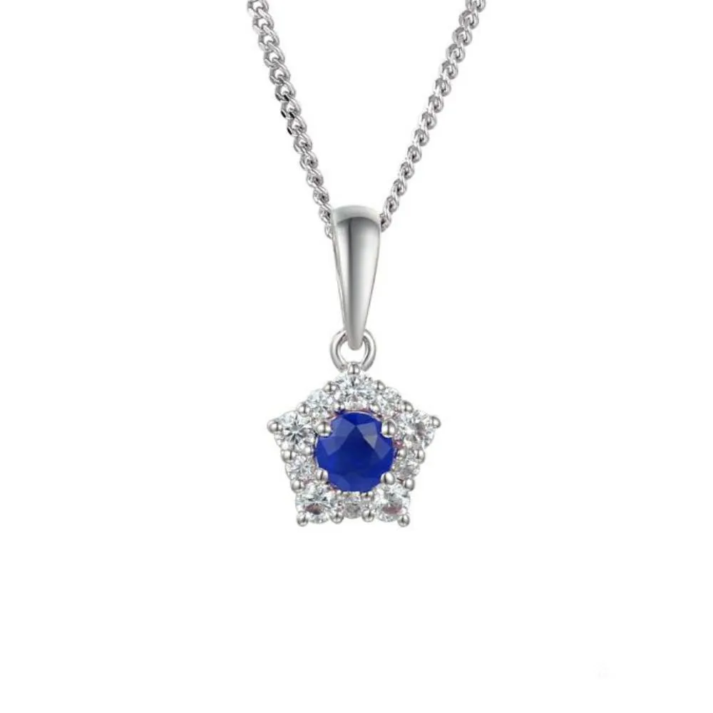 Silver classico cluster pendant with Sapphires