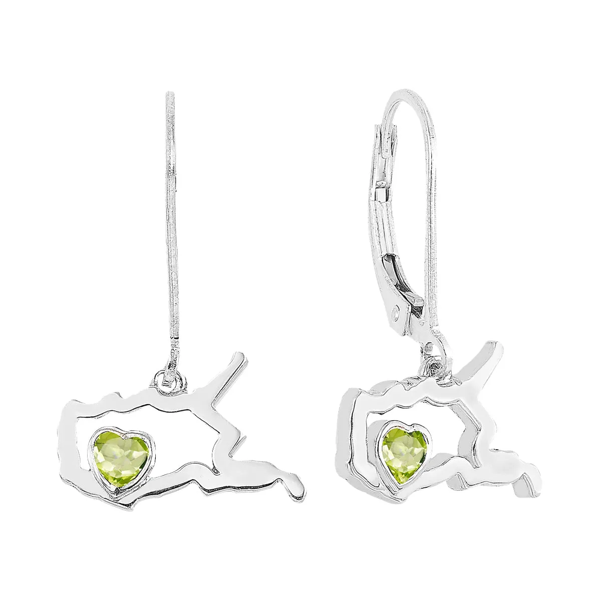 Silver Peridot 1/3Ctw Earring