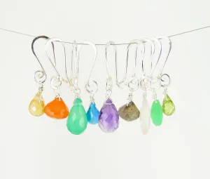 Silver Scarlett Gemstone Drop Earrings