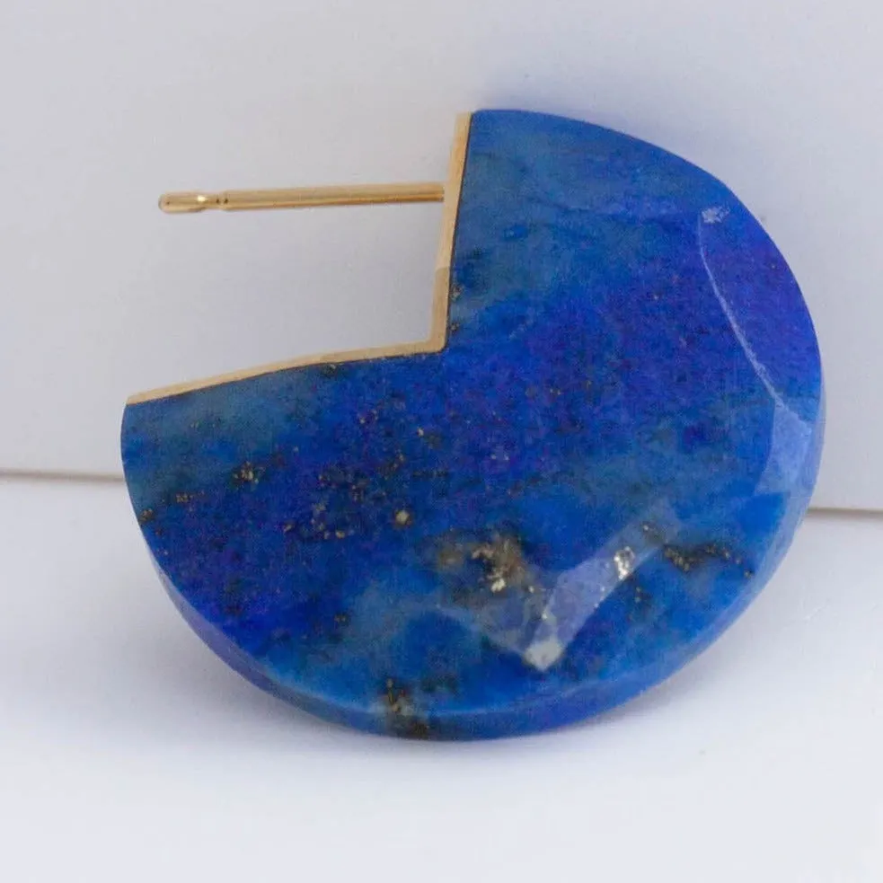 Slice lapis lazuli mini special cut earrings [limited edition]