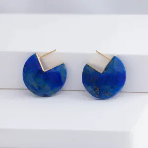 Slice lapis lazuli mini special cut earrings [limited edition]