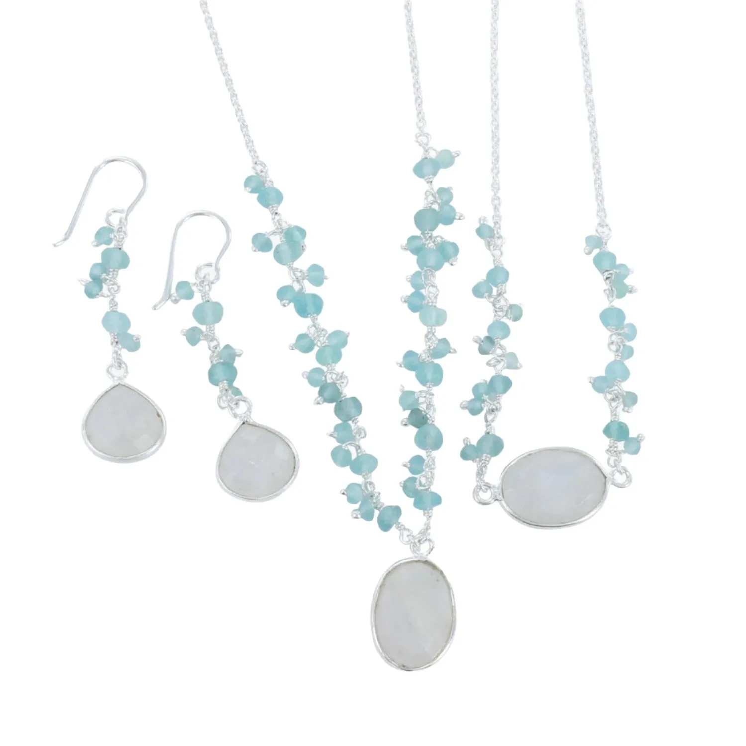 Sophie Aqua Stone Drop Earrings