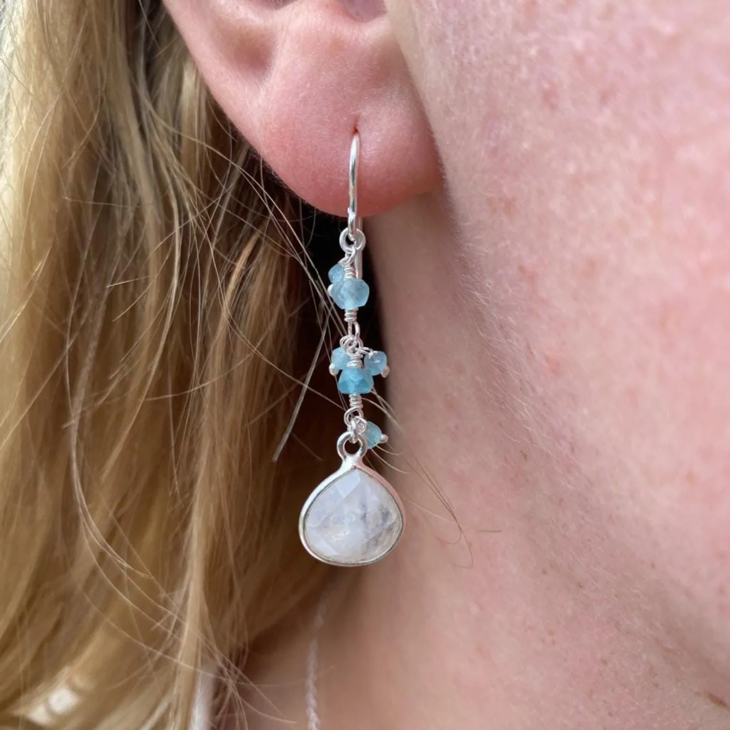 Sophie Aqua Stone Drop Earrings