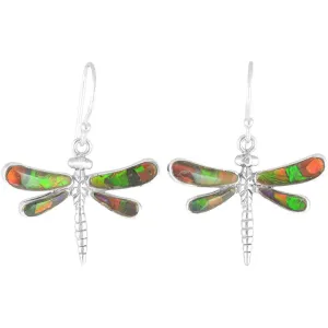 Starborn Ammolite Dragonfly Sterling Silver Earrings