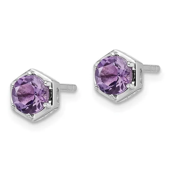 Sterling Silver 6mm Gemstone Earrings