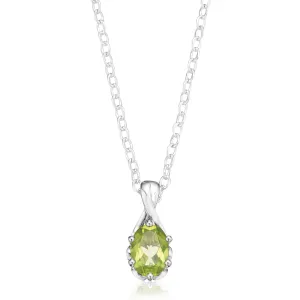 Sterling Silver 7x5mm Oval Cut Peridot Pendant