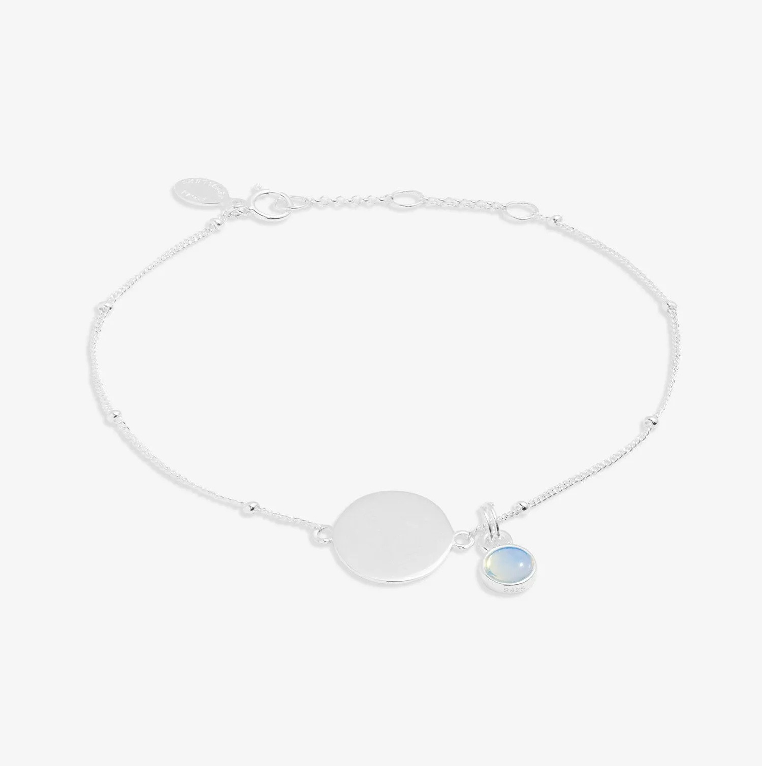 Sterling Silver Birthstone A Little June Bracelet JJS0087