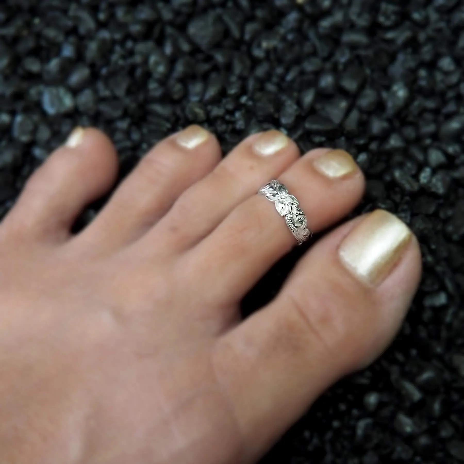 Sterling Silver Hawaiian Band Toe Ring