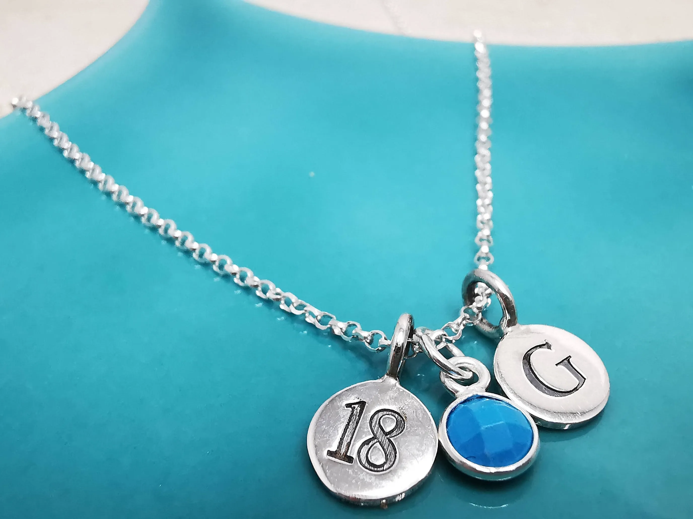 Sterling Silver Personalised 18th Milestone Necklace