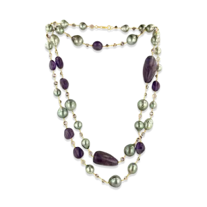 Tahitian Pearl & Amethyst Necklace