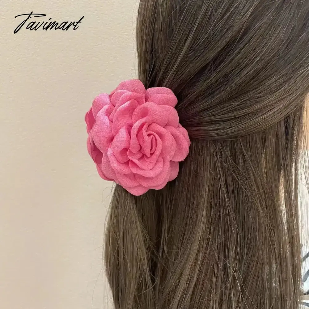 Tavimart French Vintage Rose Hairpin Women's Advanced Temperament Backward Shark Hairpin Headwear Sweet Personalized Accessories