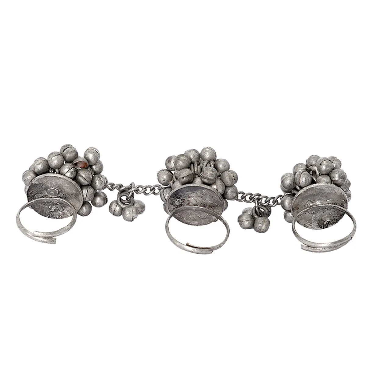 Teejh Damini Silver Oxidised Ghungroo Toe rings