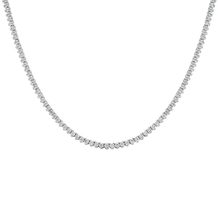 Tennis Necklace (11.64 ct GH VVS-VS Diamonds) in 18K White Gold