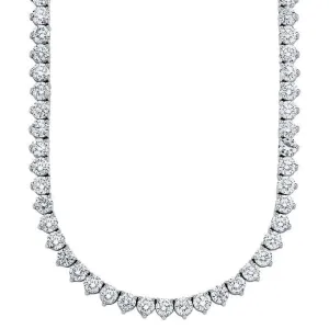 Tennis Necklace (11.64 ct GH VVS-VS Diamonds) in 18K White Gold