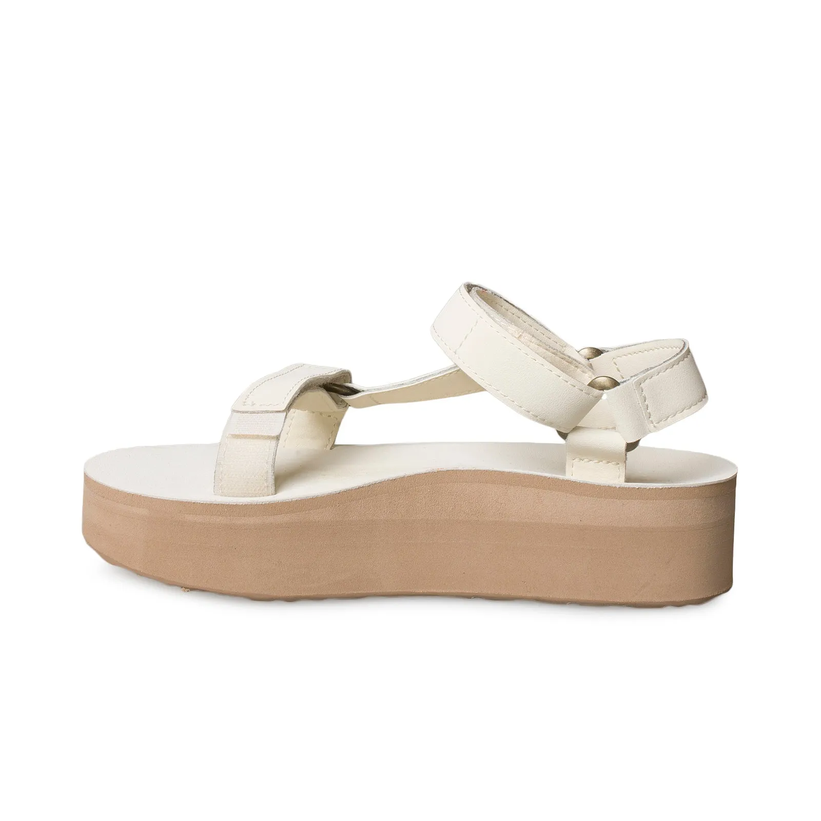 Teva Flatform Leather White Swan Sandals - Women's