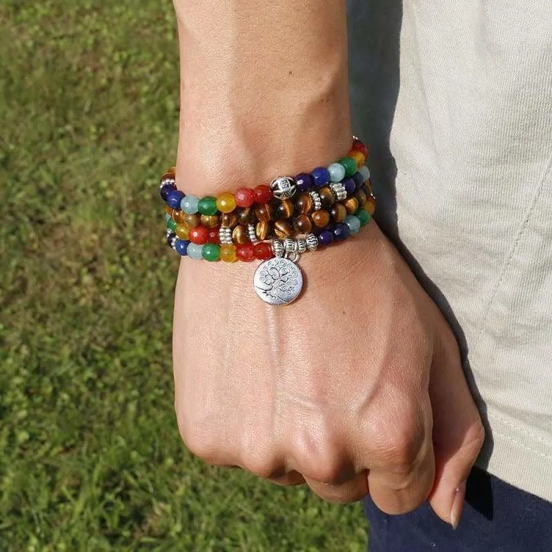 Tree Life Chakra A Tiger Eye Beaded Bracelet