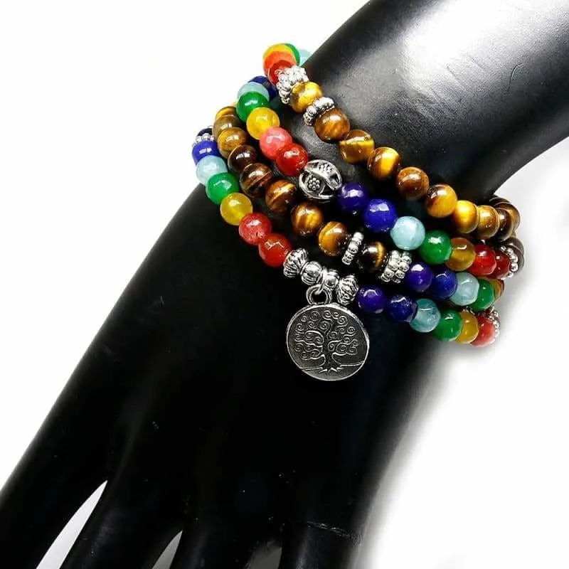 Tree Life Chakra A Tiger Eye Beaded Bracelet