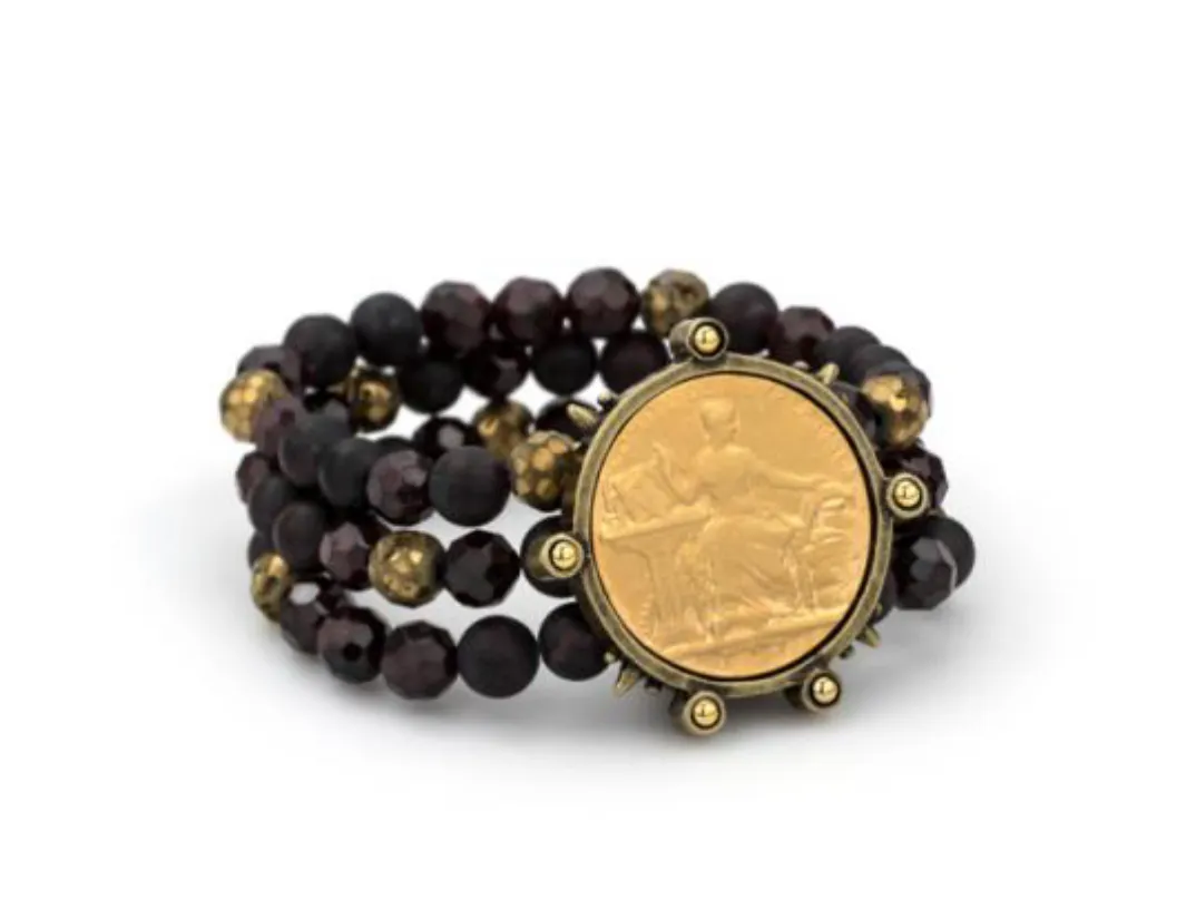 Triple Strand Bracelet W/Medallion