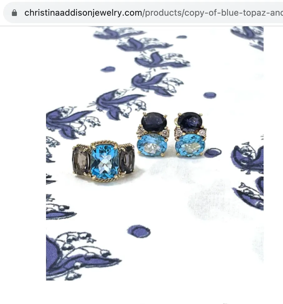 Turquoise Flower Diamonds Cluster Earrings