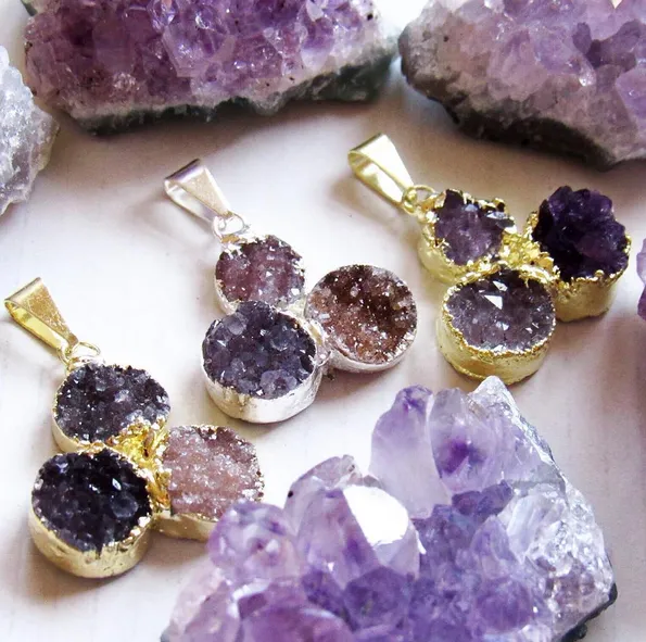 Twinkling Amethyst Druzy Necklaces