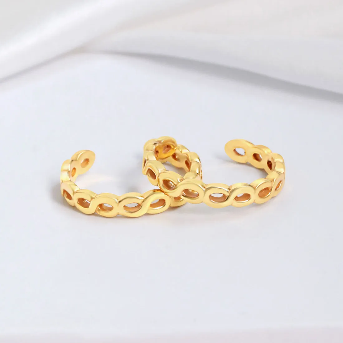 Twisted Gold Plated 925 Sterling Silver adjustable toe ring