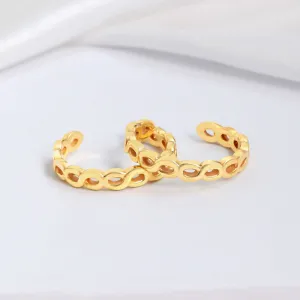 Twisted Gold Plated 925 Sterling Silver adjustable toe ring