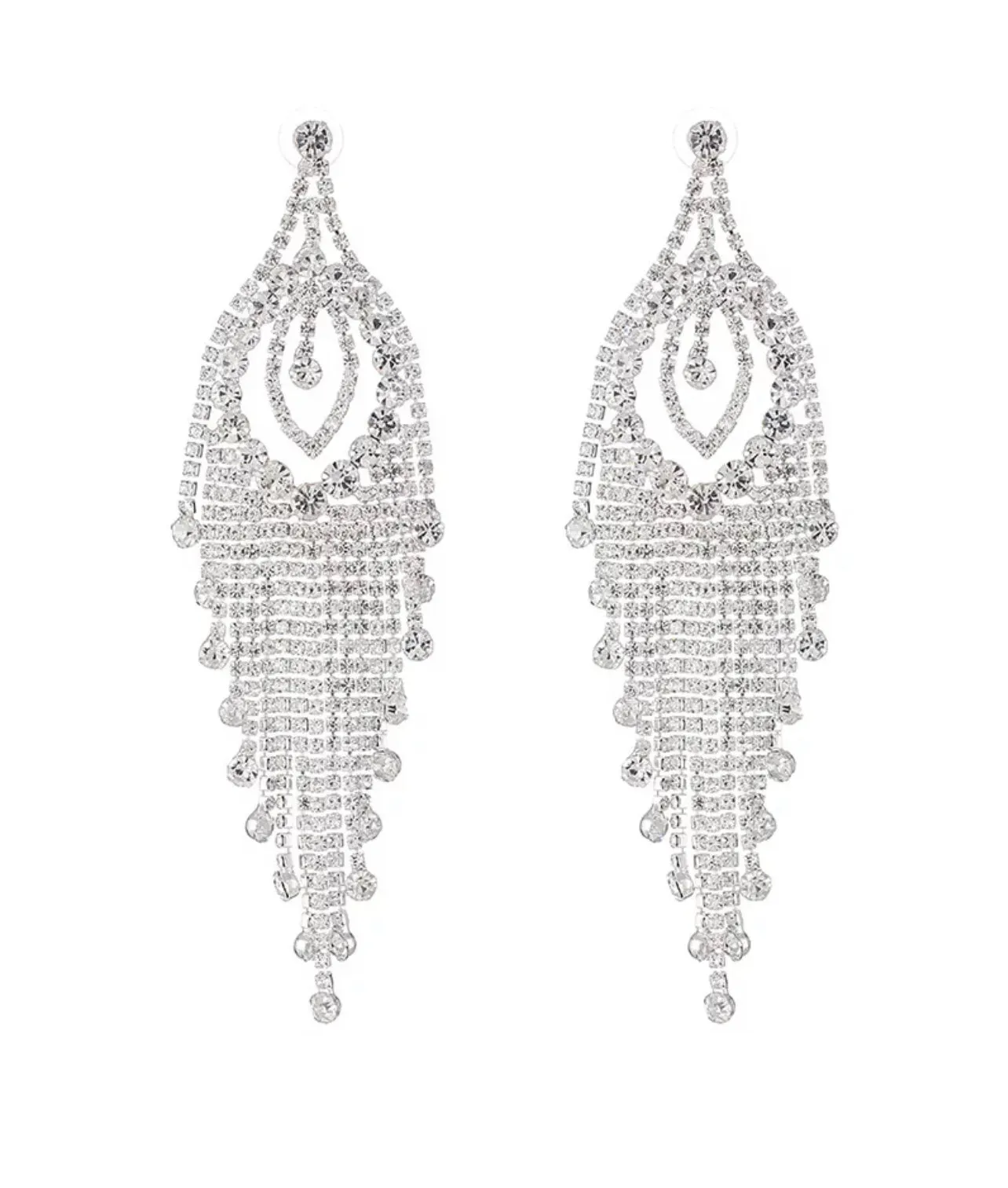 VALENTINA - clear rhinestone chandelier statement earrings