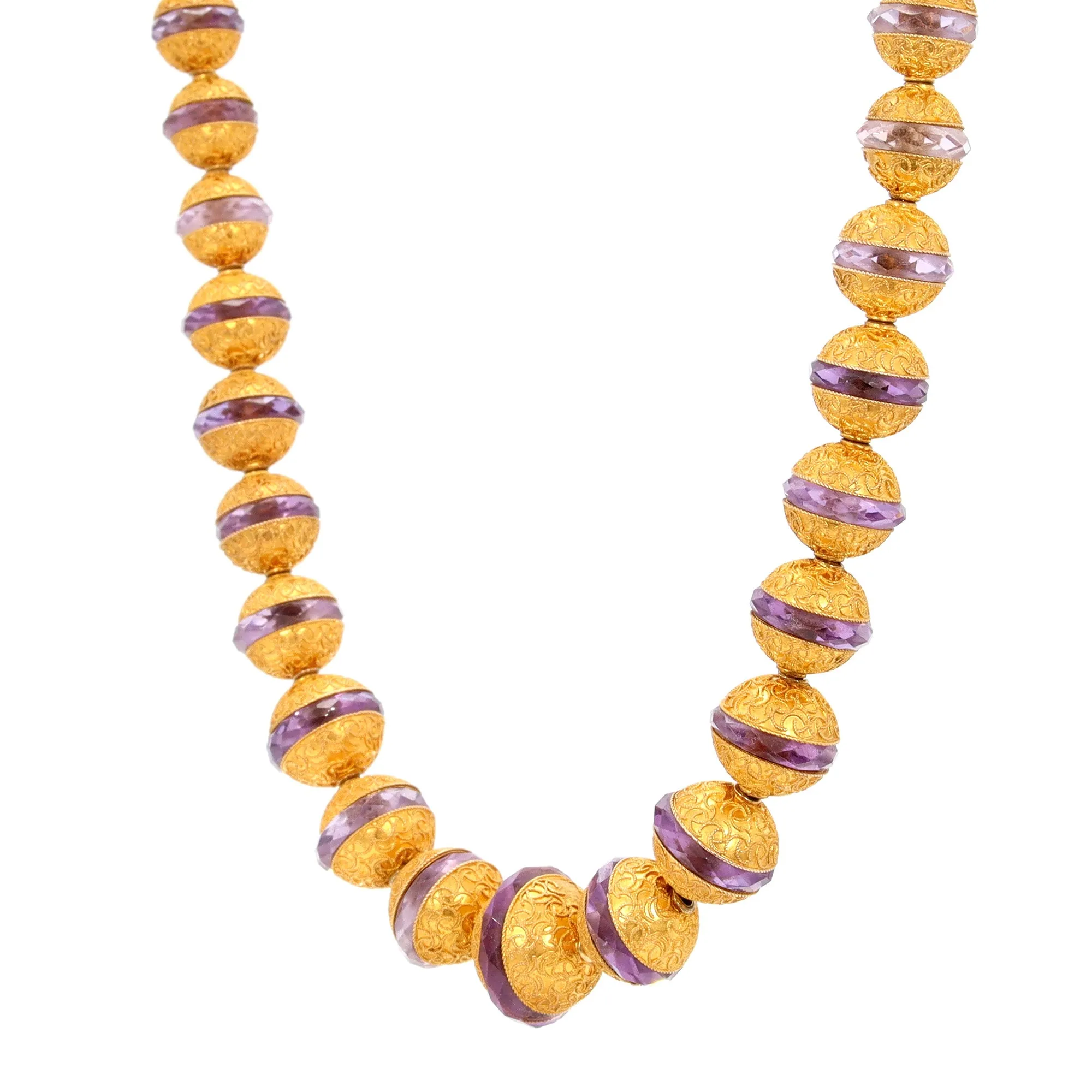 Victorian Etruscan Revival Amethyst Necklace